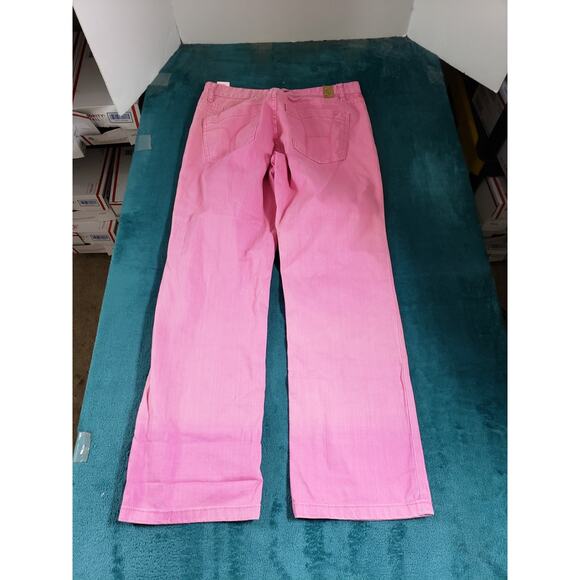 Tommy Hilfiger Jeans Size 6 Womens Pink Pants Stretch Mid Rise Hipster Bootcut - Picture 11 of 13